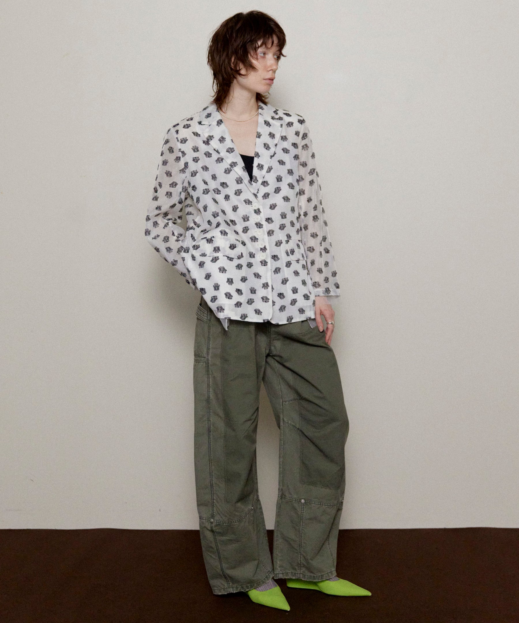 【25SPRING PRE-ORDER】Flower Pattern Sheer Jacket