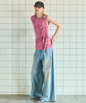 Waist Tuck Wide Denim Pants