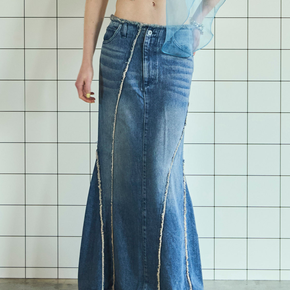 Cellulose Denim Maxi Skirt