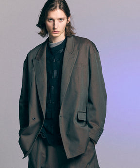 【24AW PRE-ORDER】Chambray Wool Prime-Over Three-Dimensional Cutting Tailored Jacket