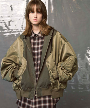 Different Material Docking Prime-Over Military Blouson