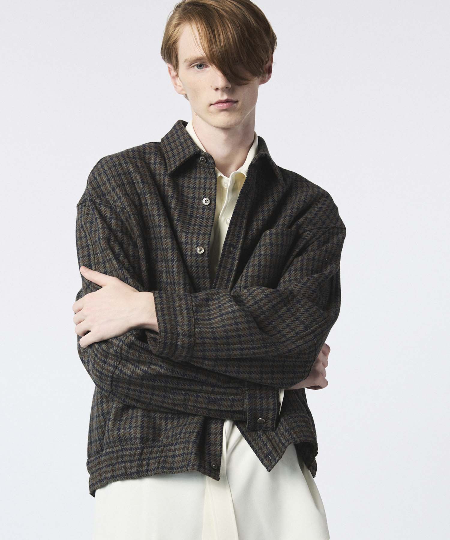 ペデスツリヤン(復刻版) Italian Dead Stock Fabric】Prime-Over Curved Shirts Blouson