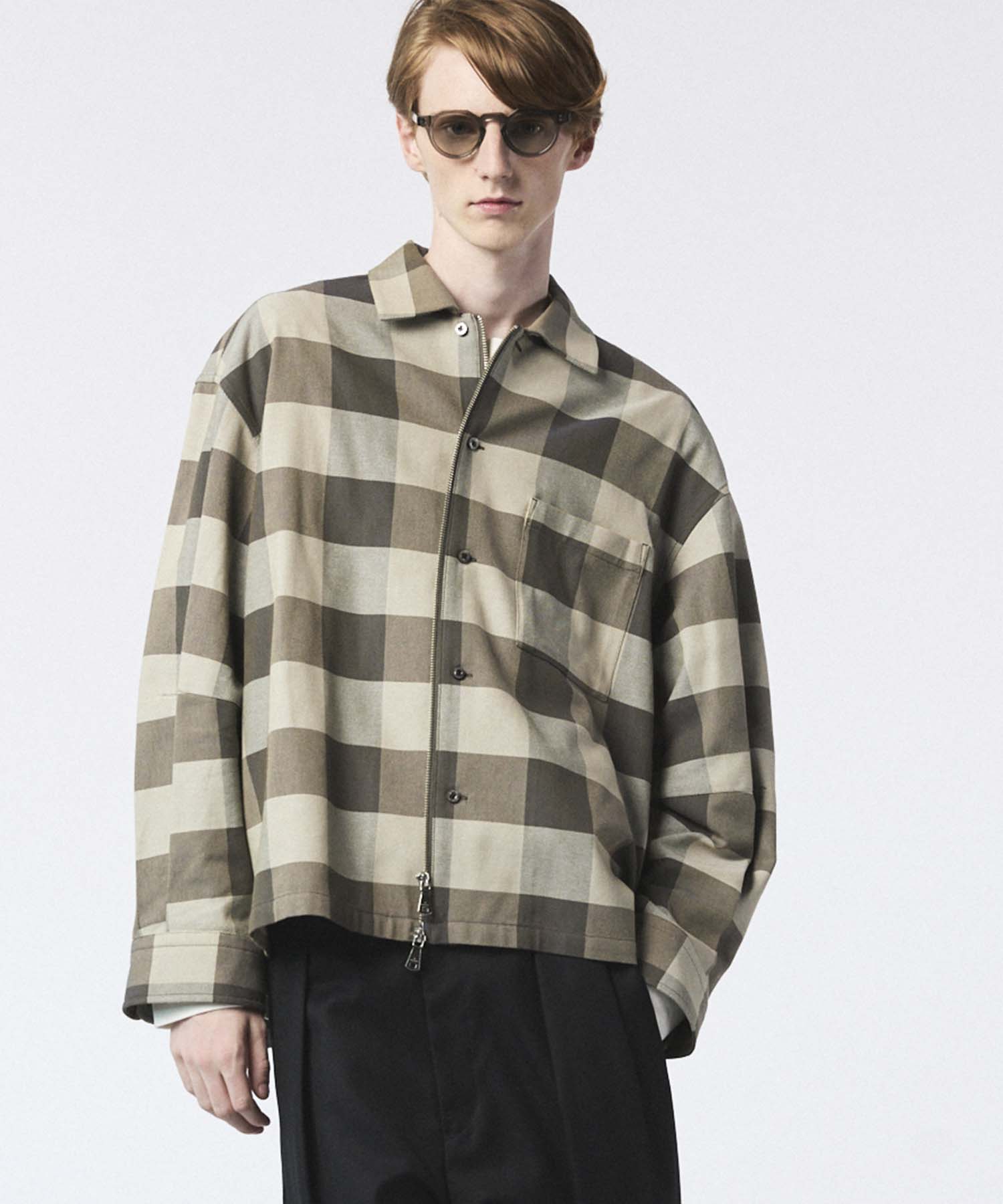 メゾンスペシャル　Prime-Over 2way Zip Shirts MAISON SPECIAL｜【Italian Dead Stock Fabric】Prime-Over 2way