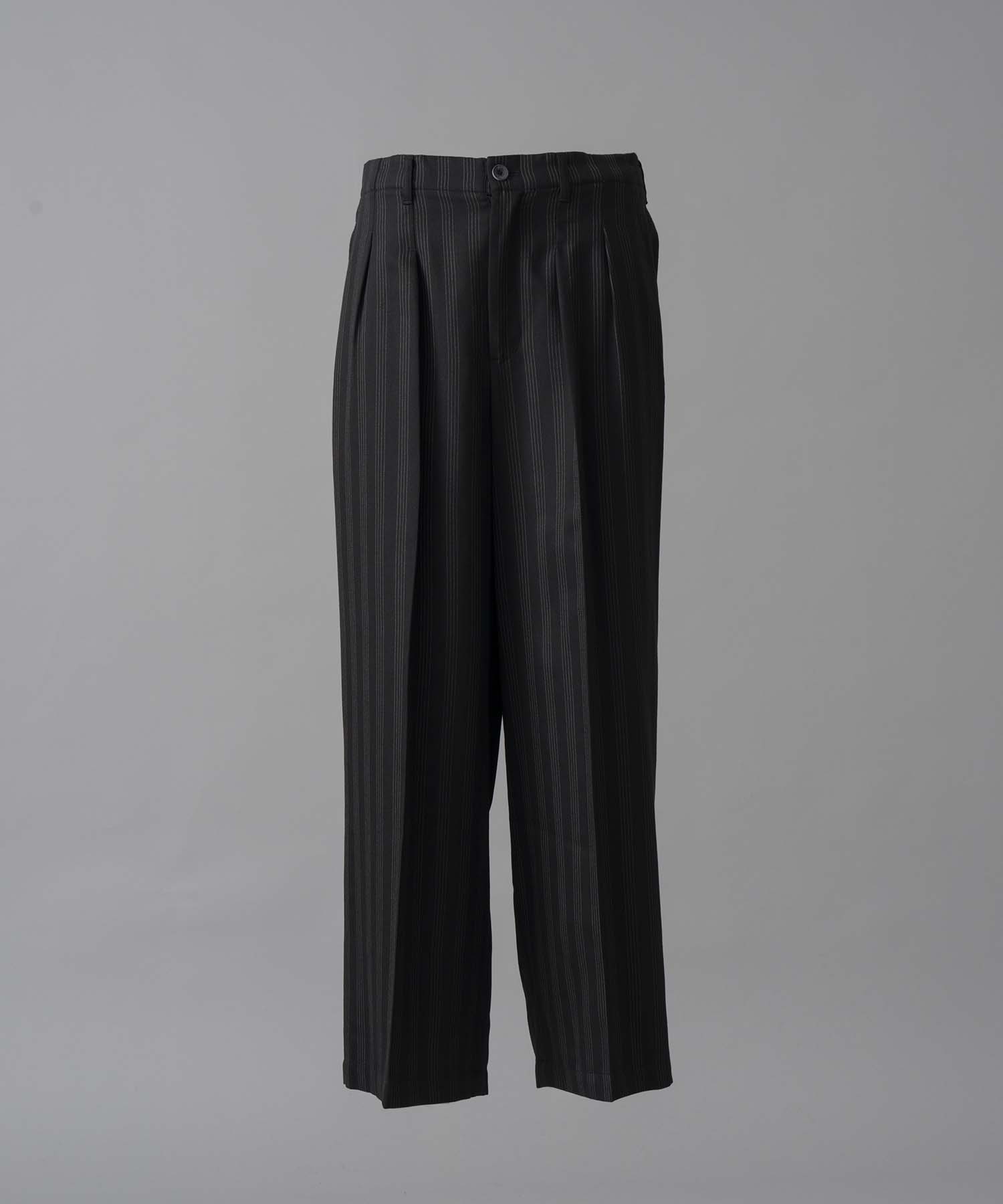 【Italian Dead Stock Fabric】Two-Tuck Wide Pants