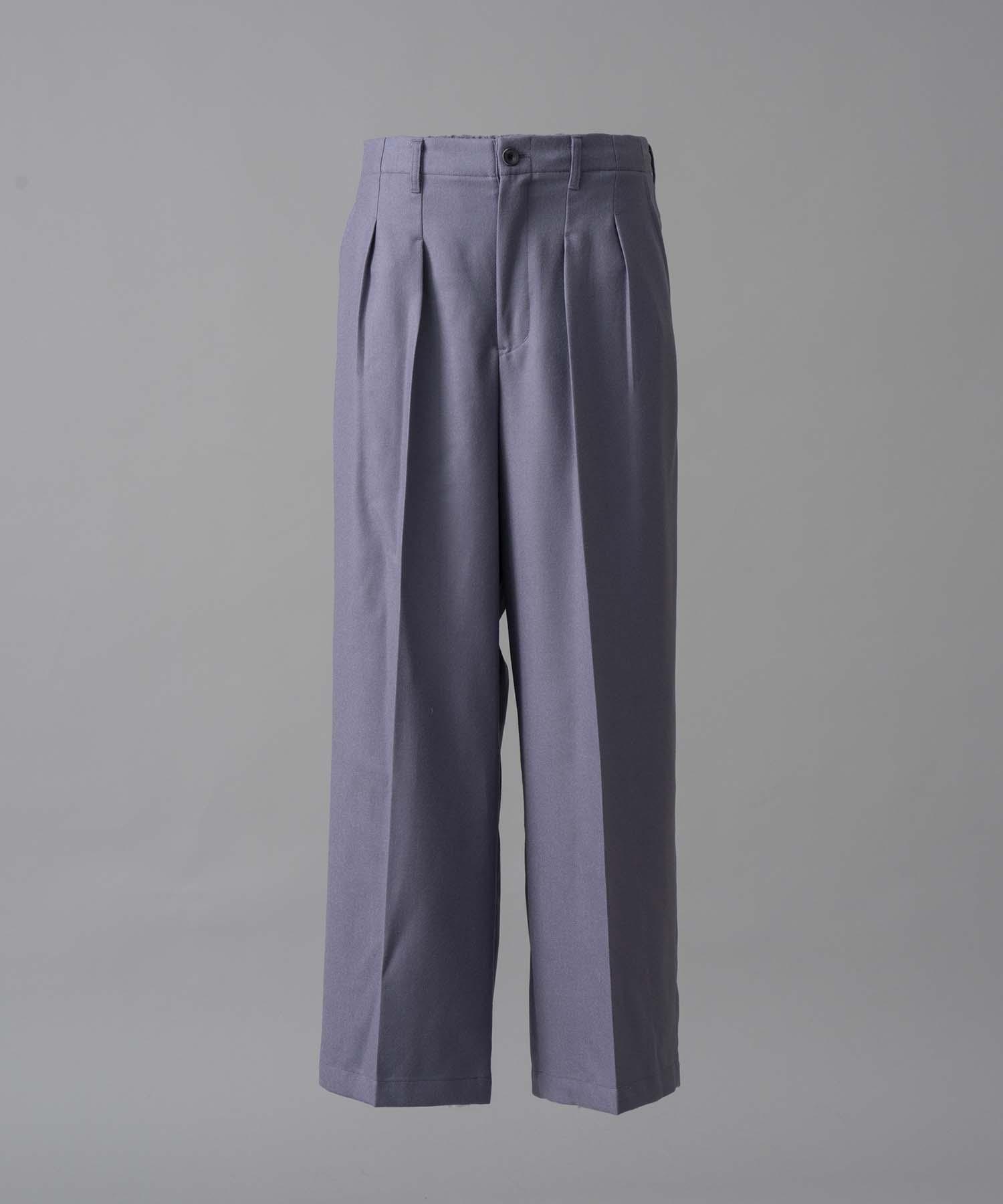 【Italian Dead Stock Fabric】Two-Tuck Wide Pants