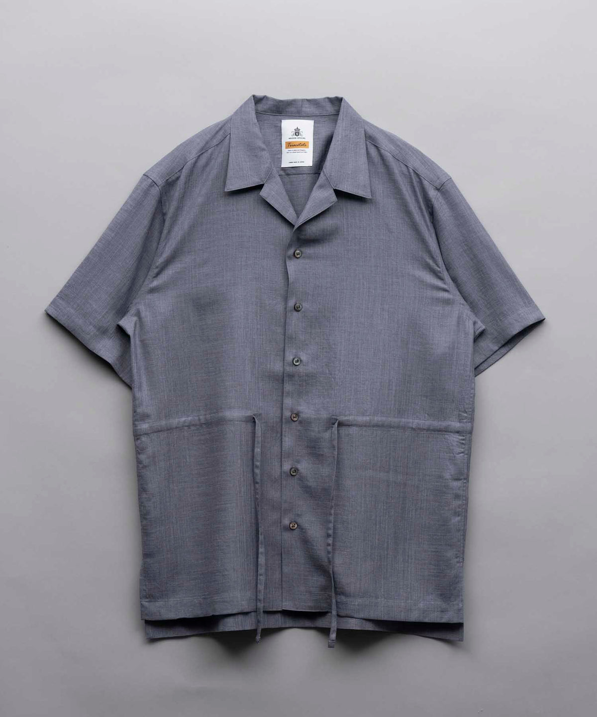 【24SS PRE-ORDER】Calendering Triacetate Dress-Over Short Sleeve Open Collar Shirt
