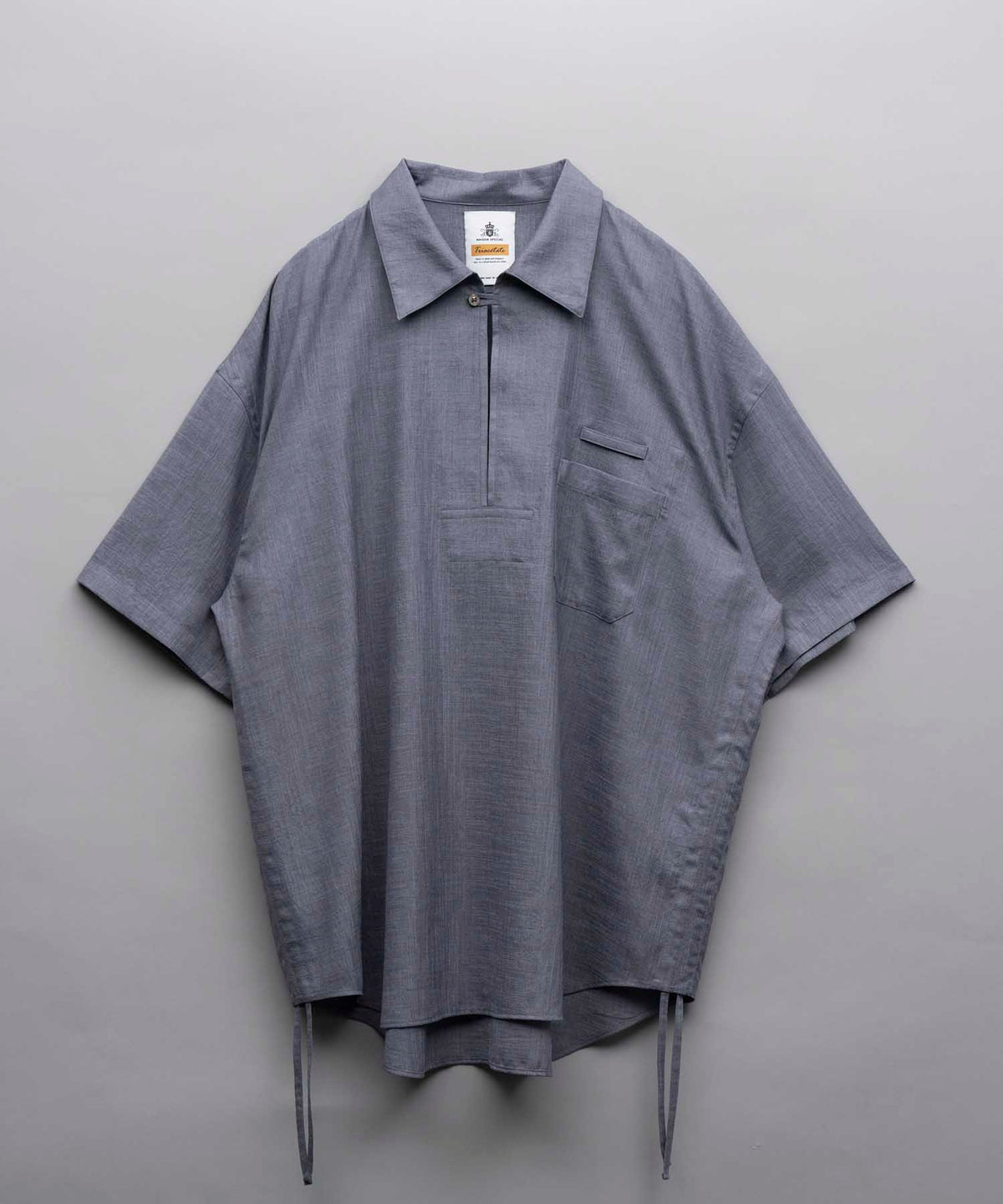 【24SS PRE-ORDER】Calendering Triacetate Dress-Over Short Sleeve Pullover Work Shirt