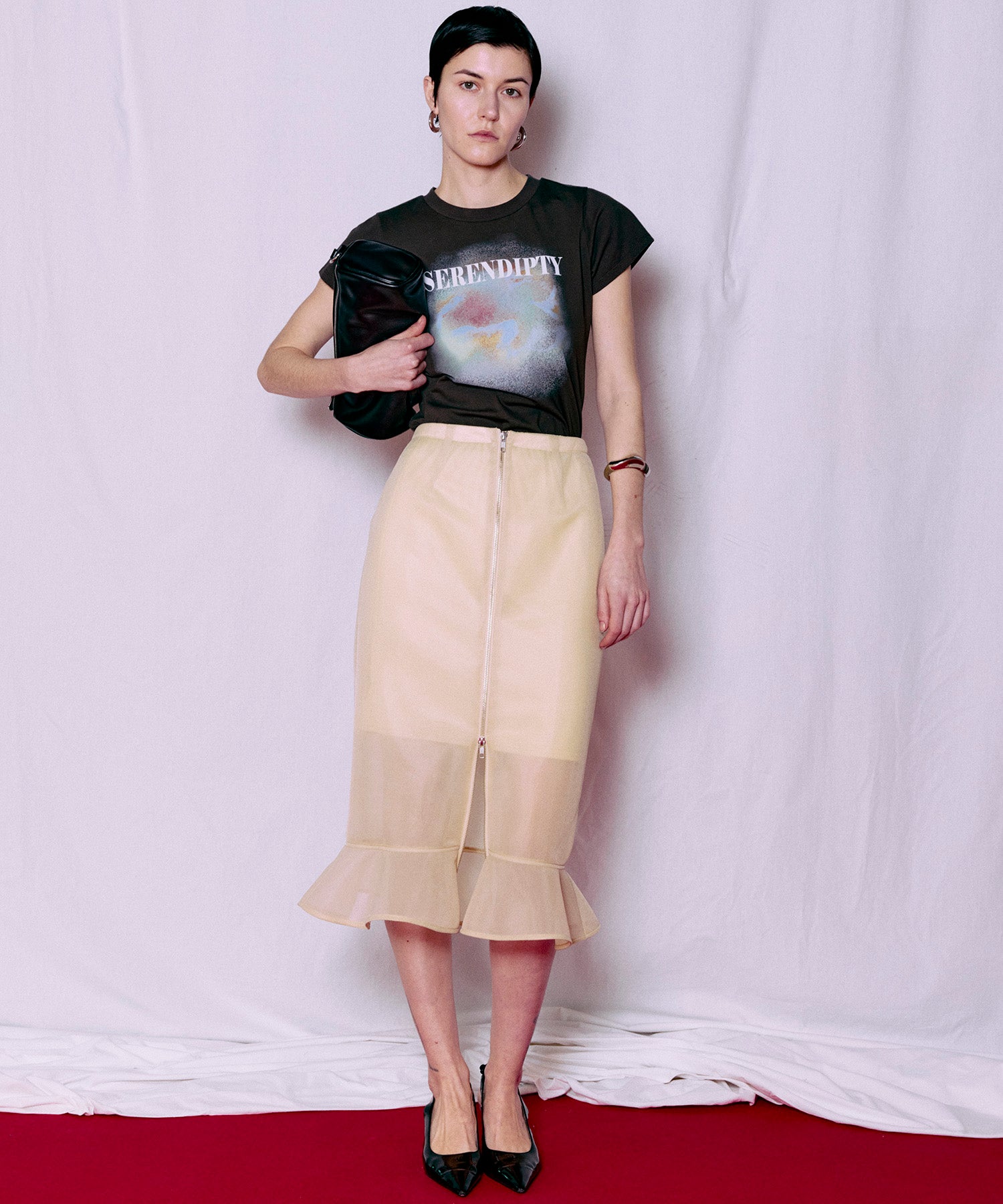 [2026Summer PRE-ORDER] Sheer Bonded Ruffle Skirt
