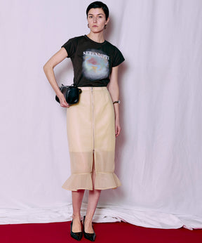 [2026Summer PRE-ORDER] Sheer Bonded Ruffle Skirt