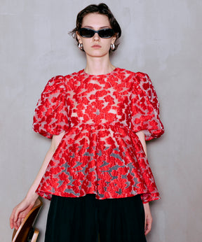 [2026Summer PRE-ORDER] Sheer Flower Jacquard Blouse
