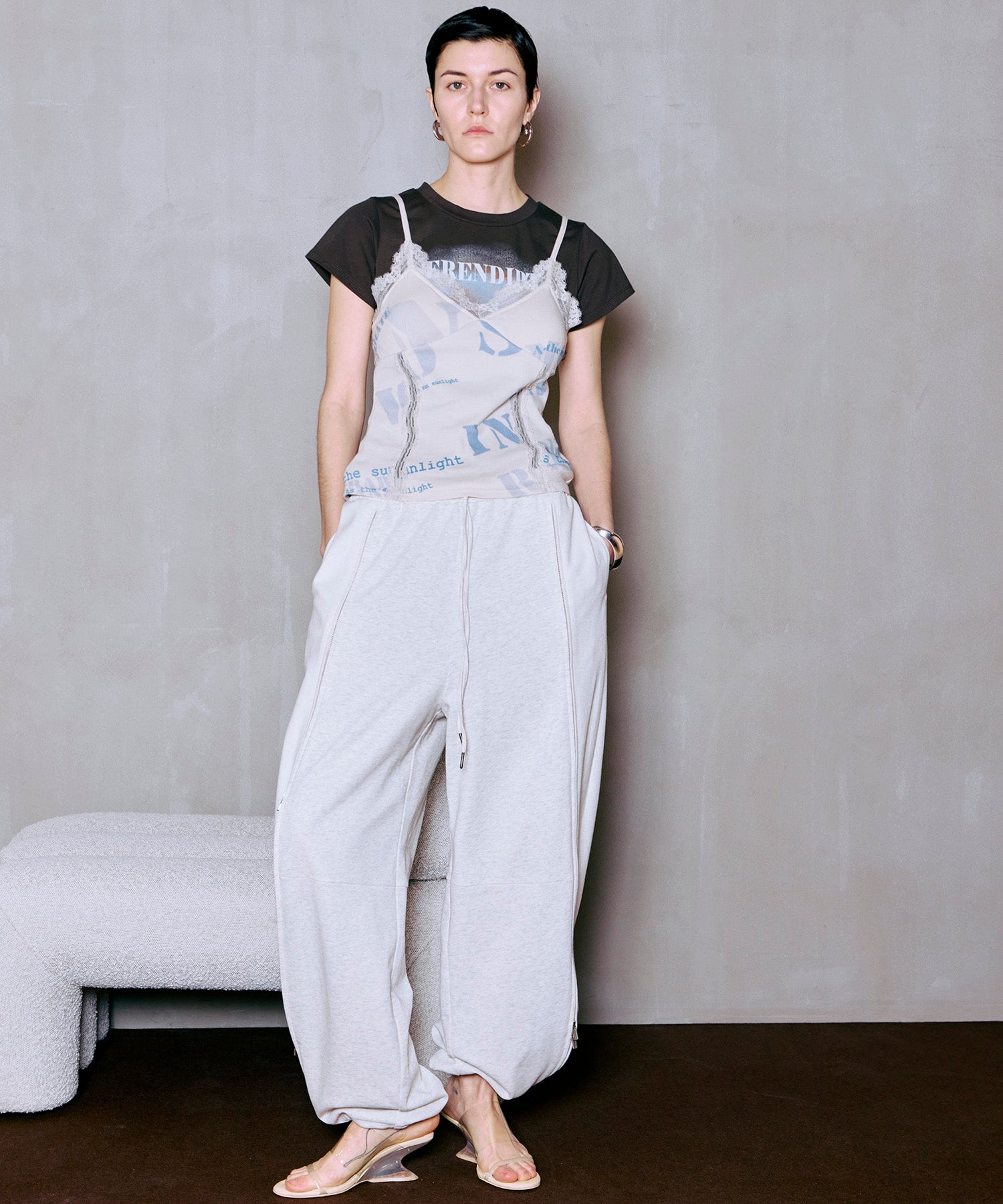 Front Zip Sweat Pants
