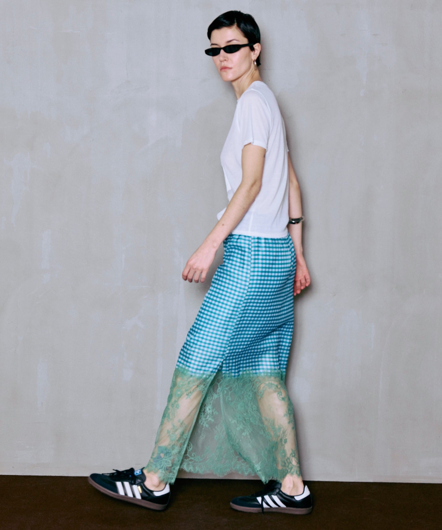 [2026Summer PRE-ORDER] Check Lace Tight Skirt