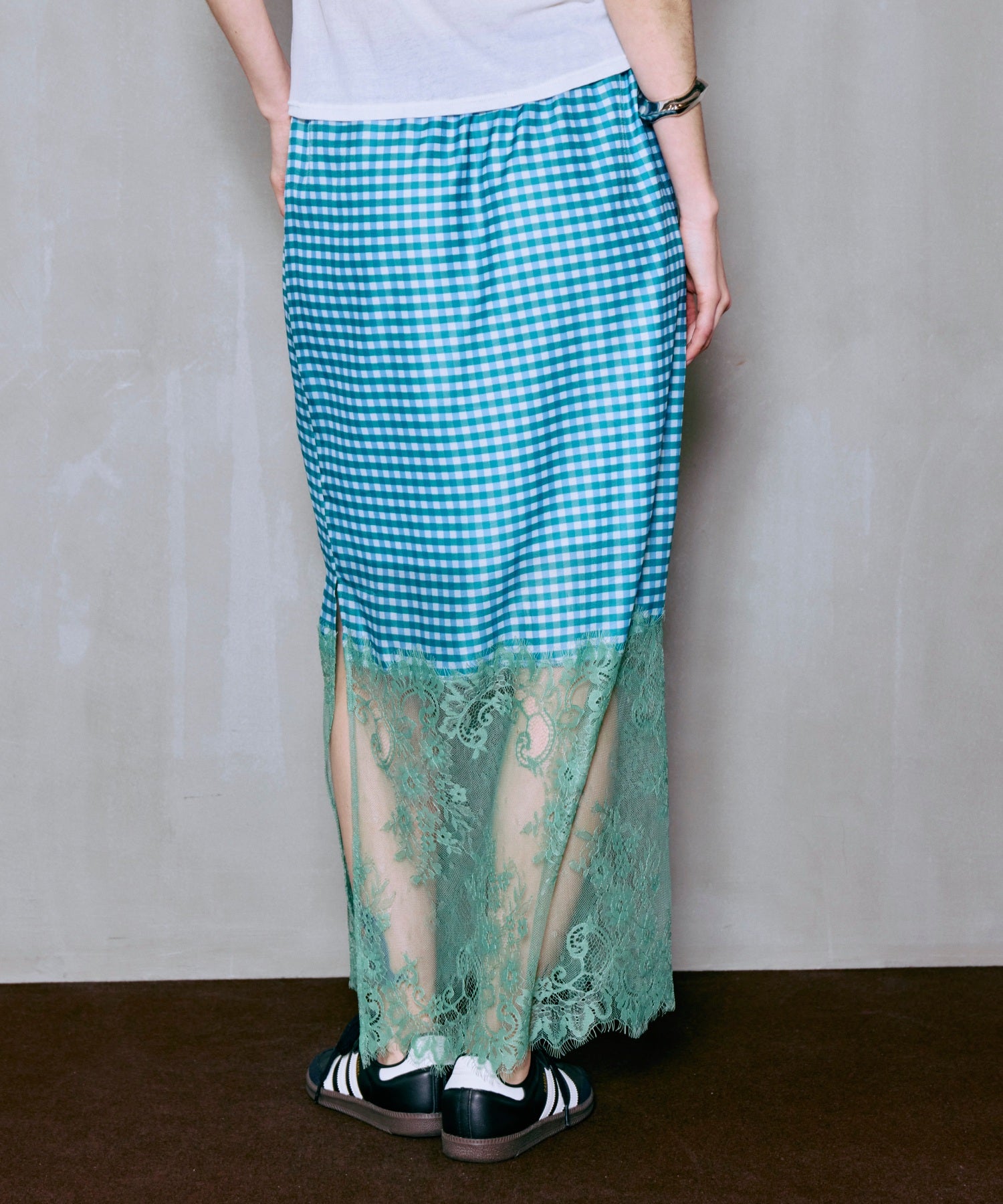 [2026Summer PRE-ORDER] Check Lace Tight Skirt