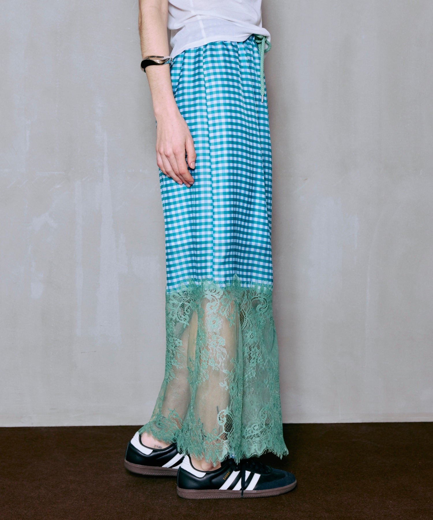 [2026Summer PRE-ORDER] Check Lace Tight Skirt