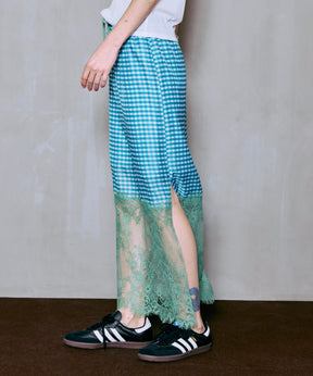 [2026Summer PRE-ORDER] Check Lace Tight Skirt