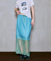 【SALE】Check Lace Tight Skirt