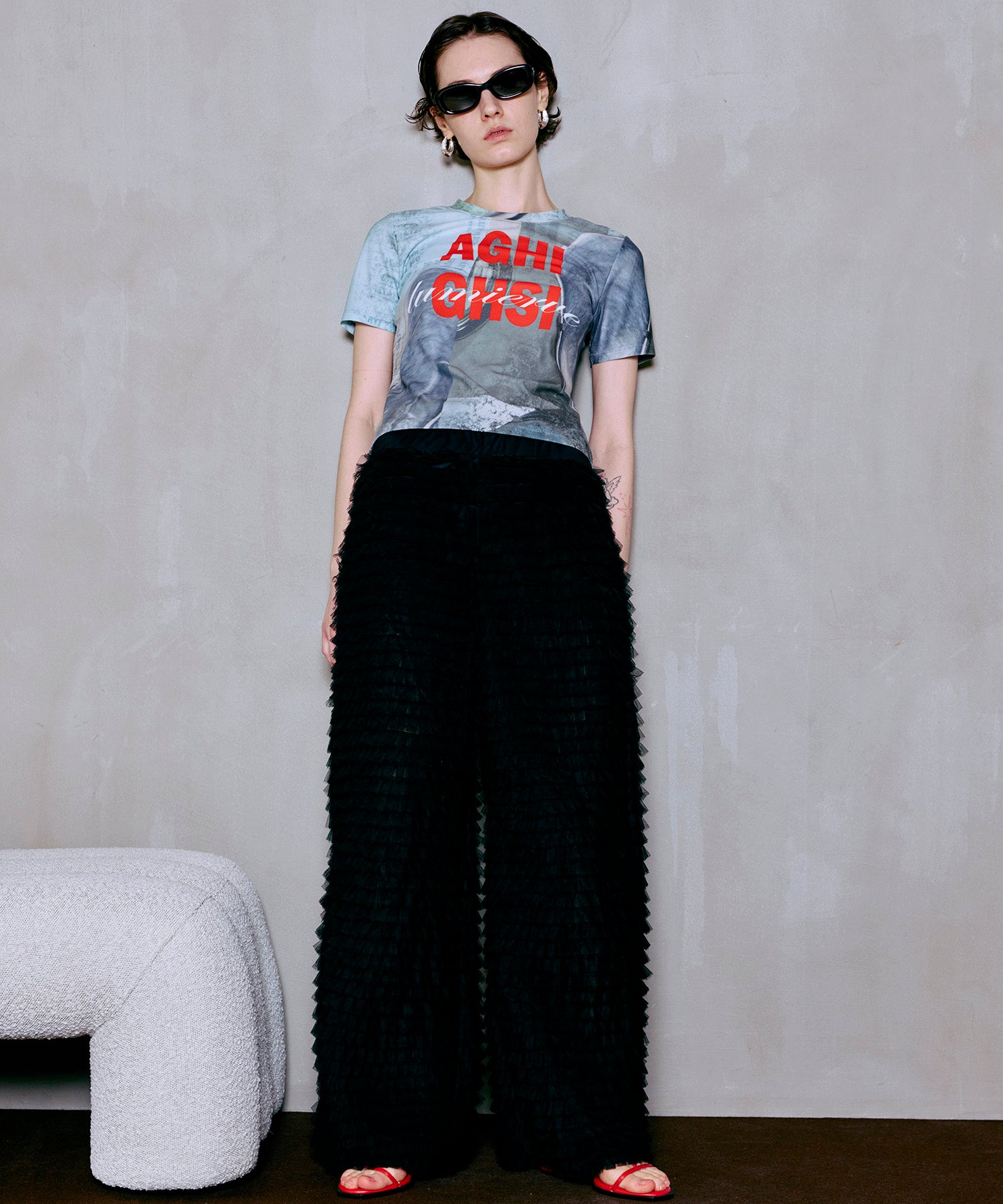 Tulle Tiered Easy Pants