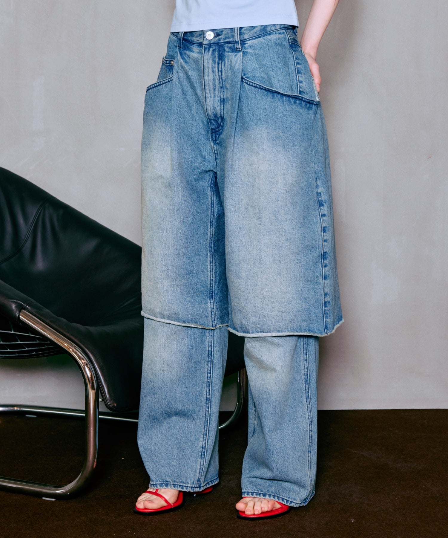 PRE-ORDER】Layered Denim Pants