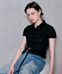 Shirring French Sleeve Shirt
