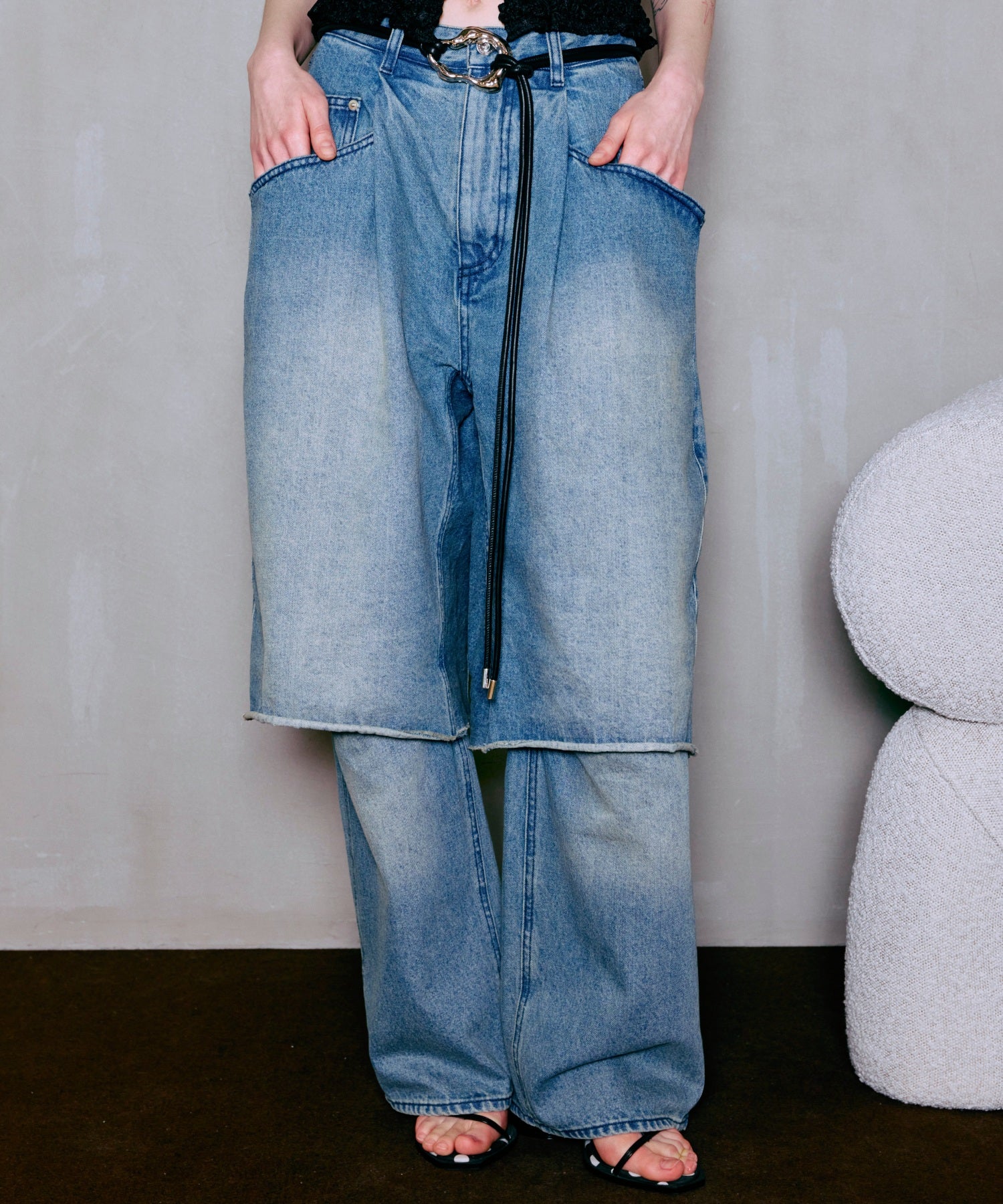 PRE-ORDER】Layered Denim Pants
