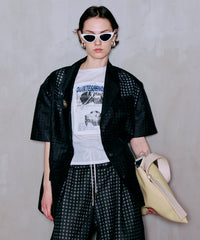 【SALE】Half-Sleeve Sheer Check Jacket