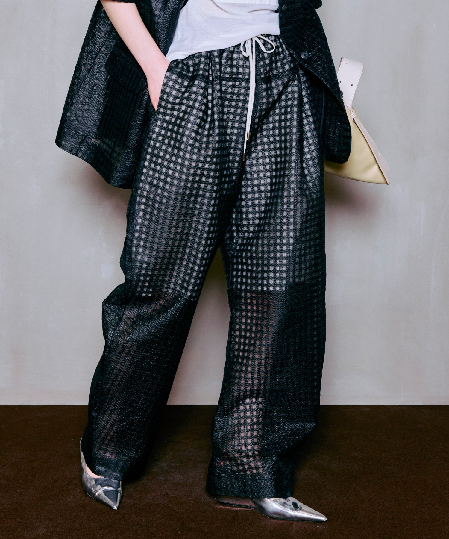 【2026Summer PRE-ORDER】Sheer Check Easy Pants