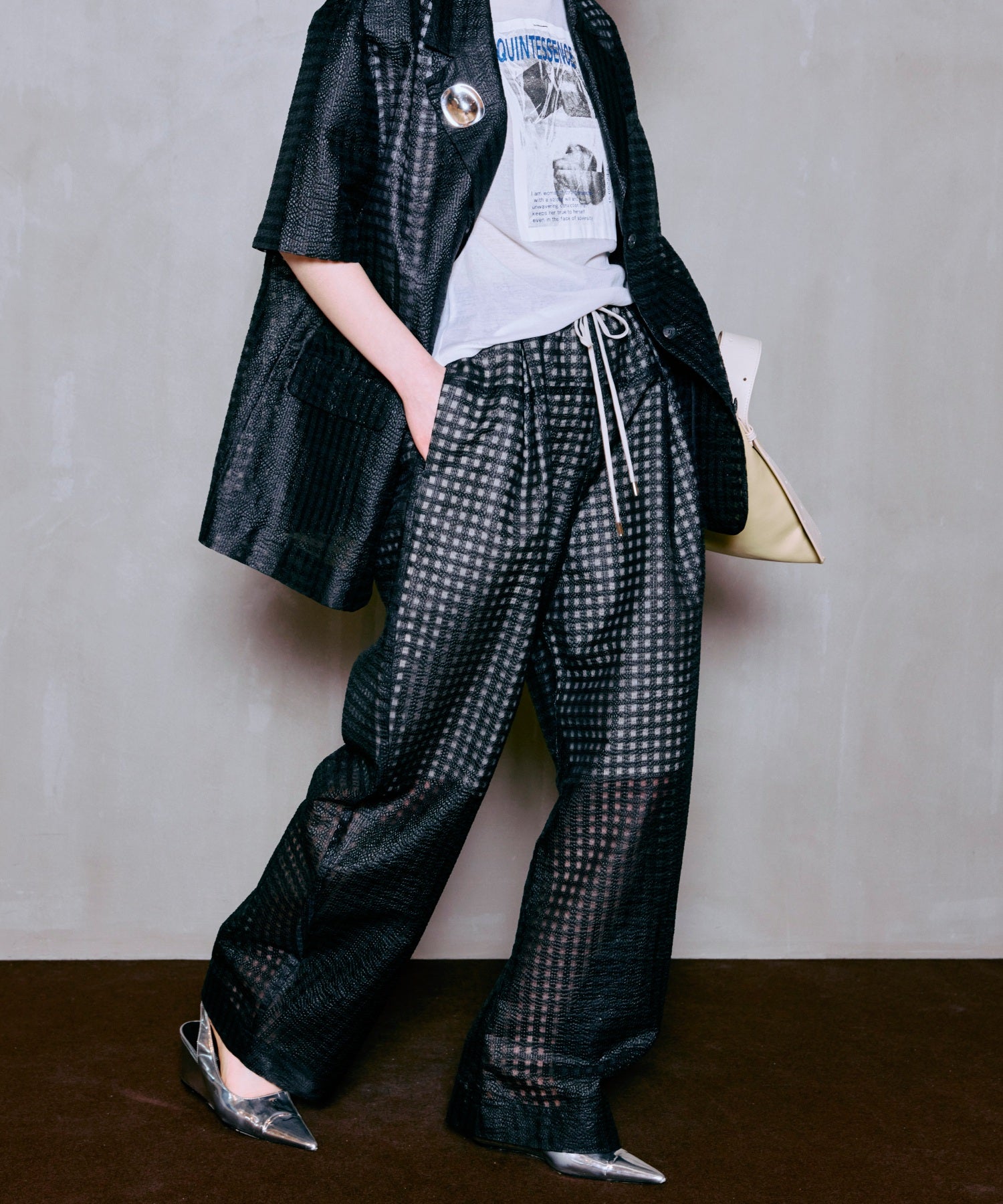 【2026Summer PRE-ORDER】Sheer Check Easy Pants