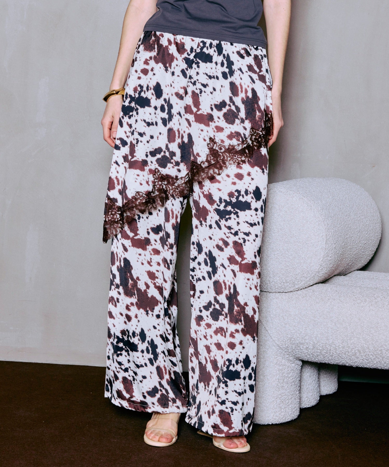 【PRE-ORDER】Wrap Satin Lace Pants