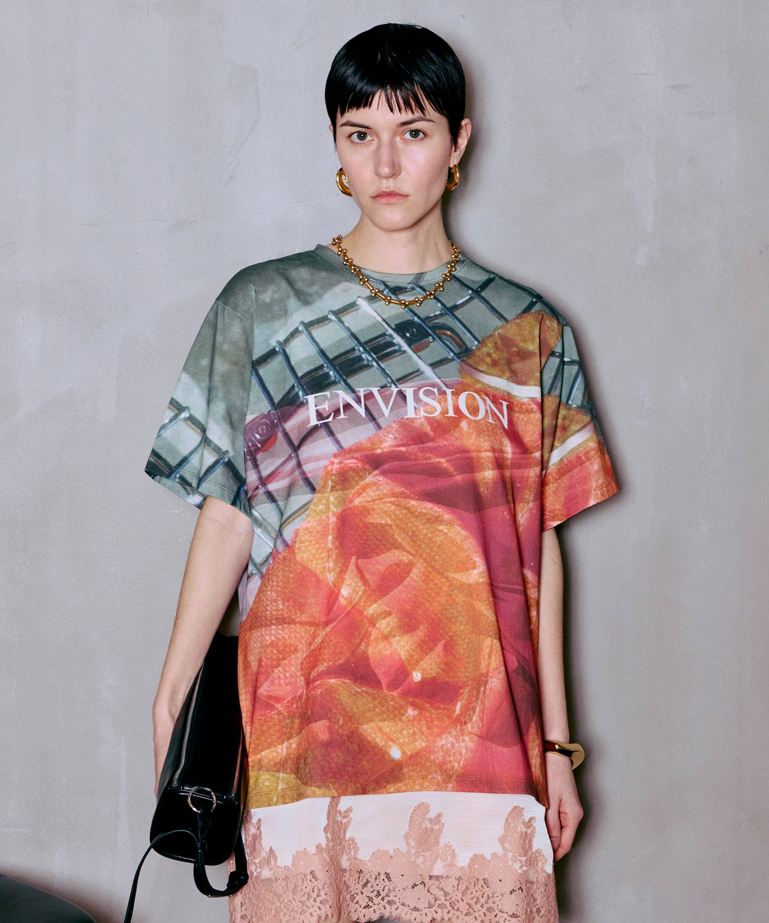 Fabric Photo Over T-Shirt