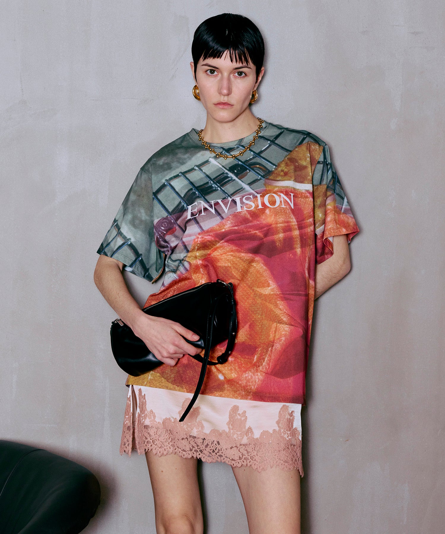 Fabric Photo Over T-Shirt