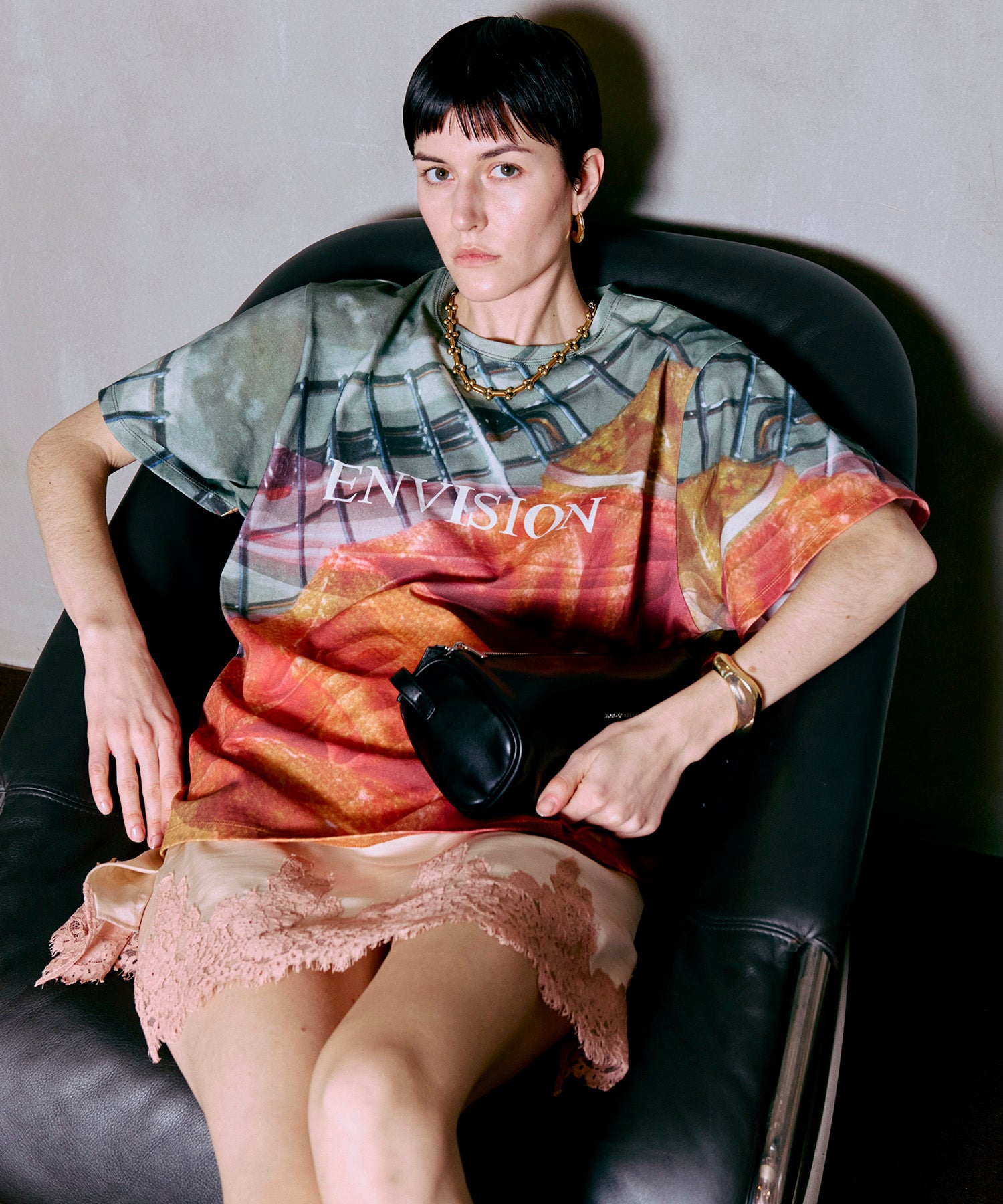 Fabric Photo Over T-Shirt