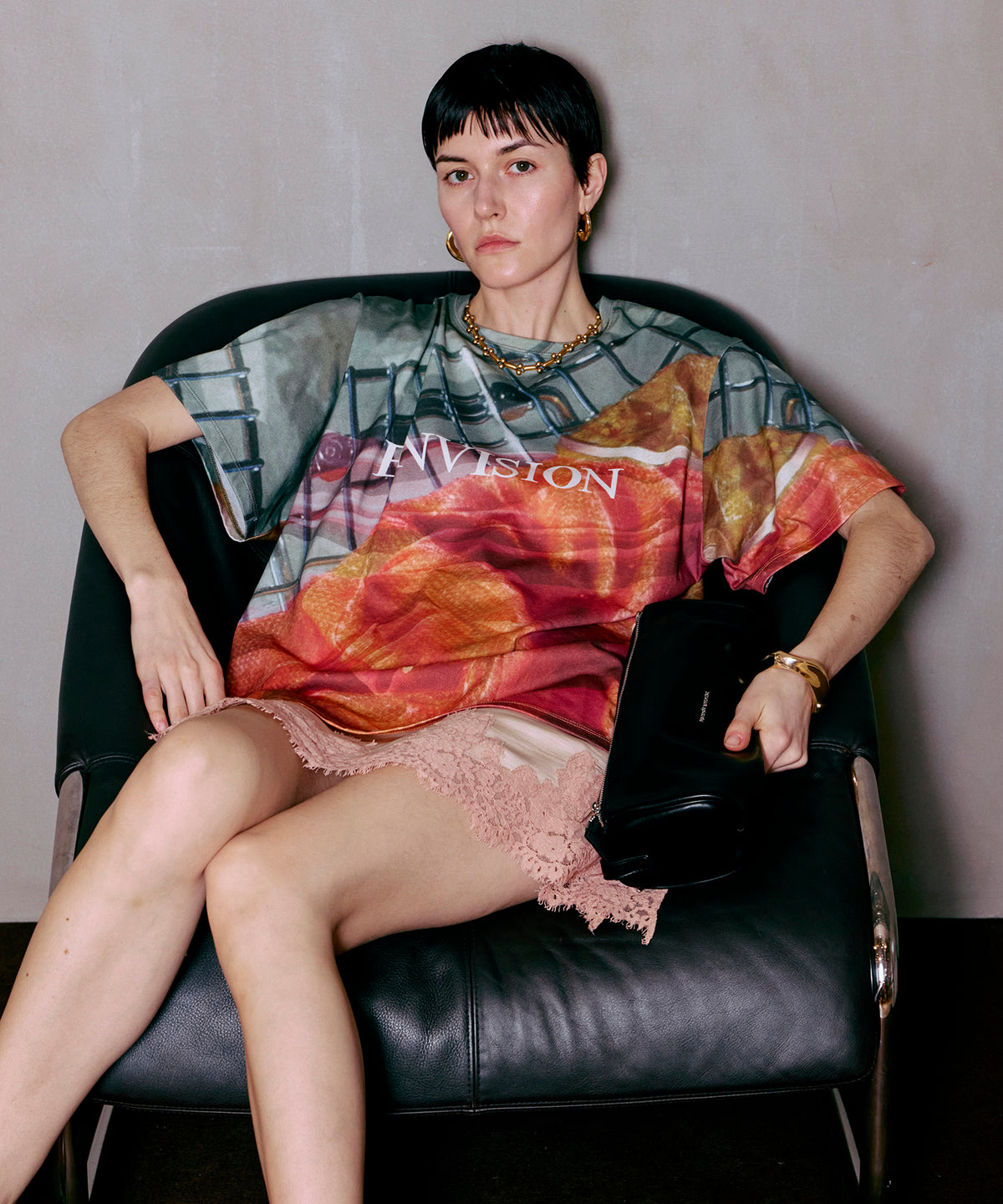 Fabric Photo Over T-Shirt