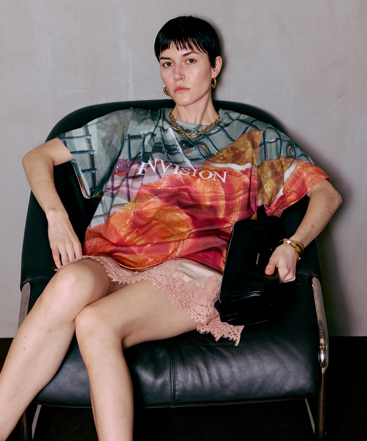 Fabric Photo Over T-Shirt