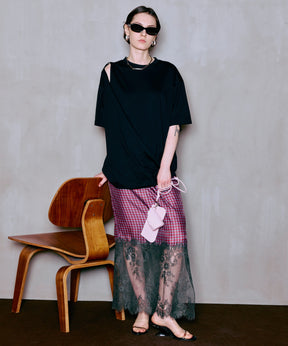 [2026Summer PRE-ORDER] Check Lace Tight Skirt