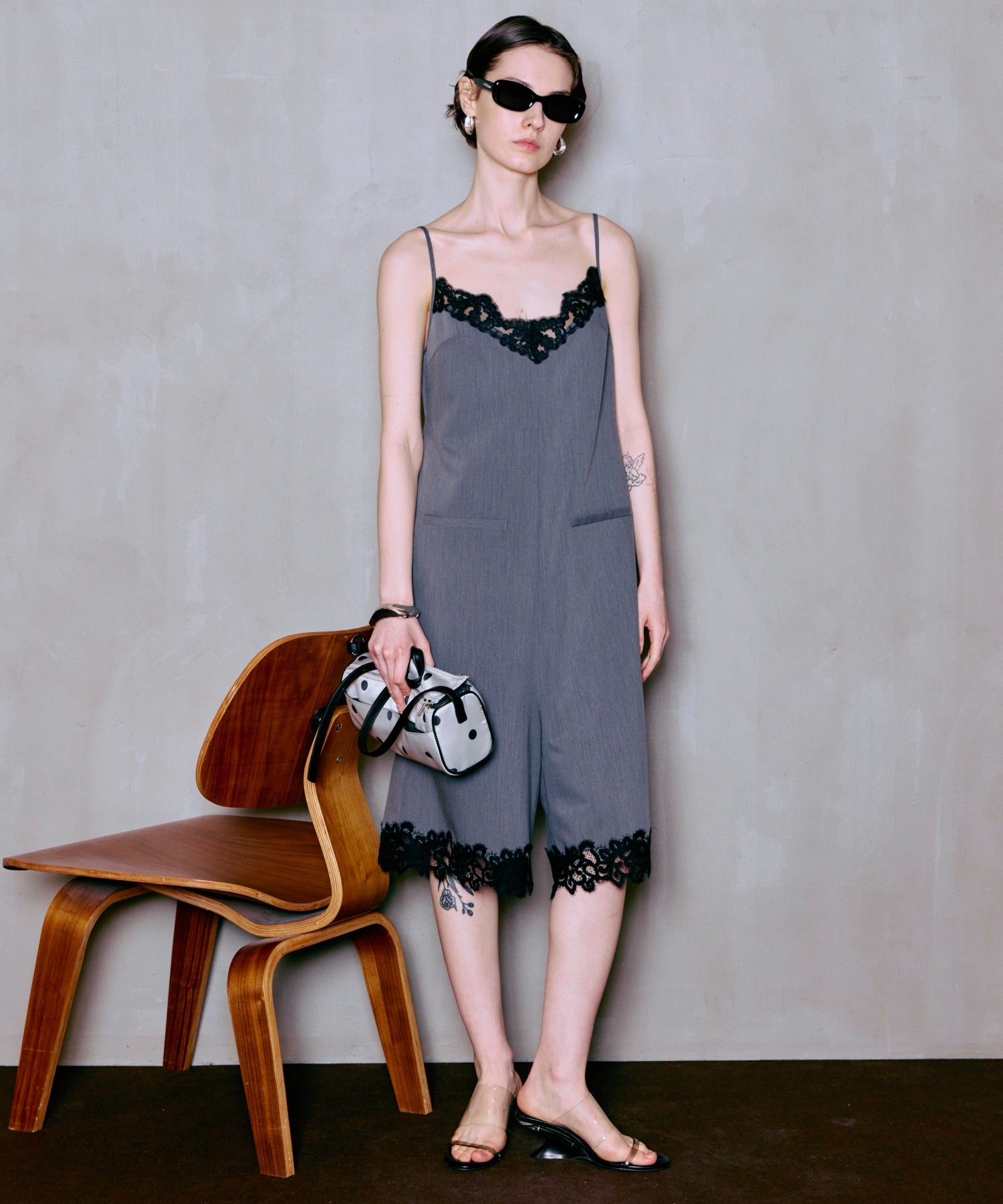 【2026Summer PRE-ORDER】Lace Trim Short Jumpsuit