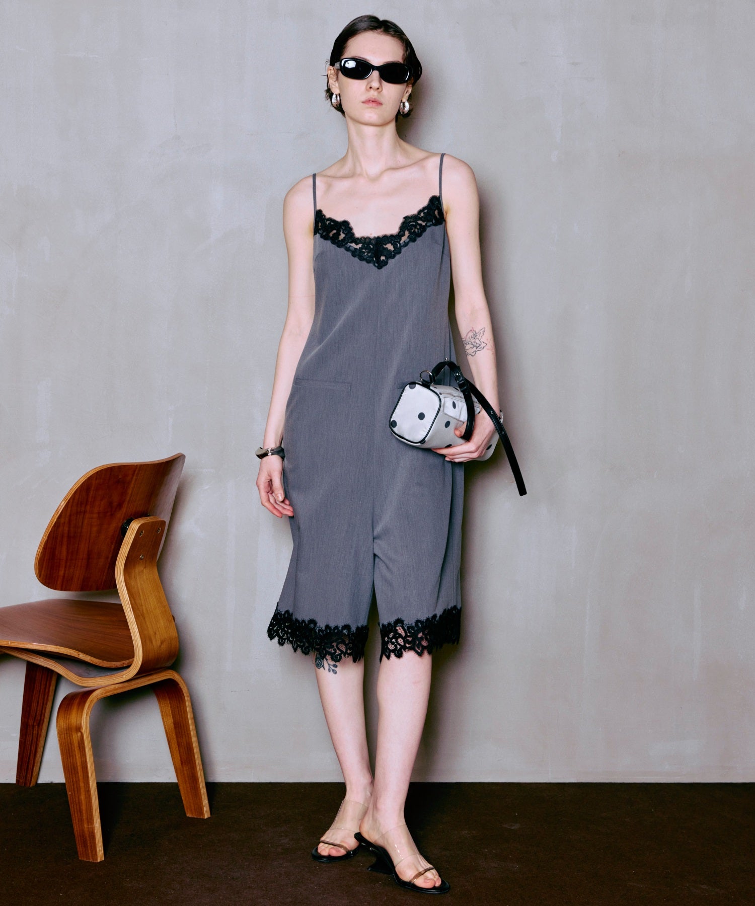 【2026Summer PRE-ORDER】Lace Trim Short Jumpsuit