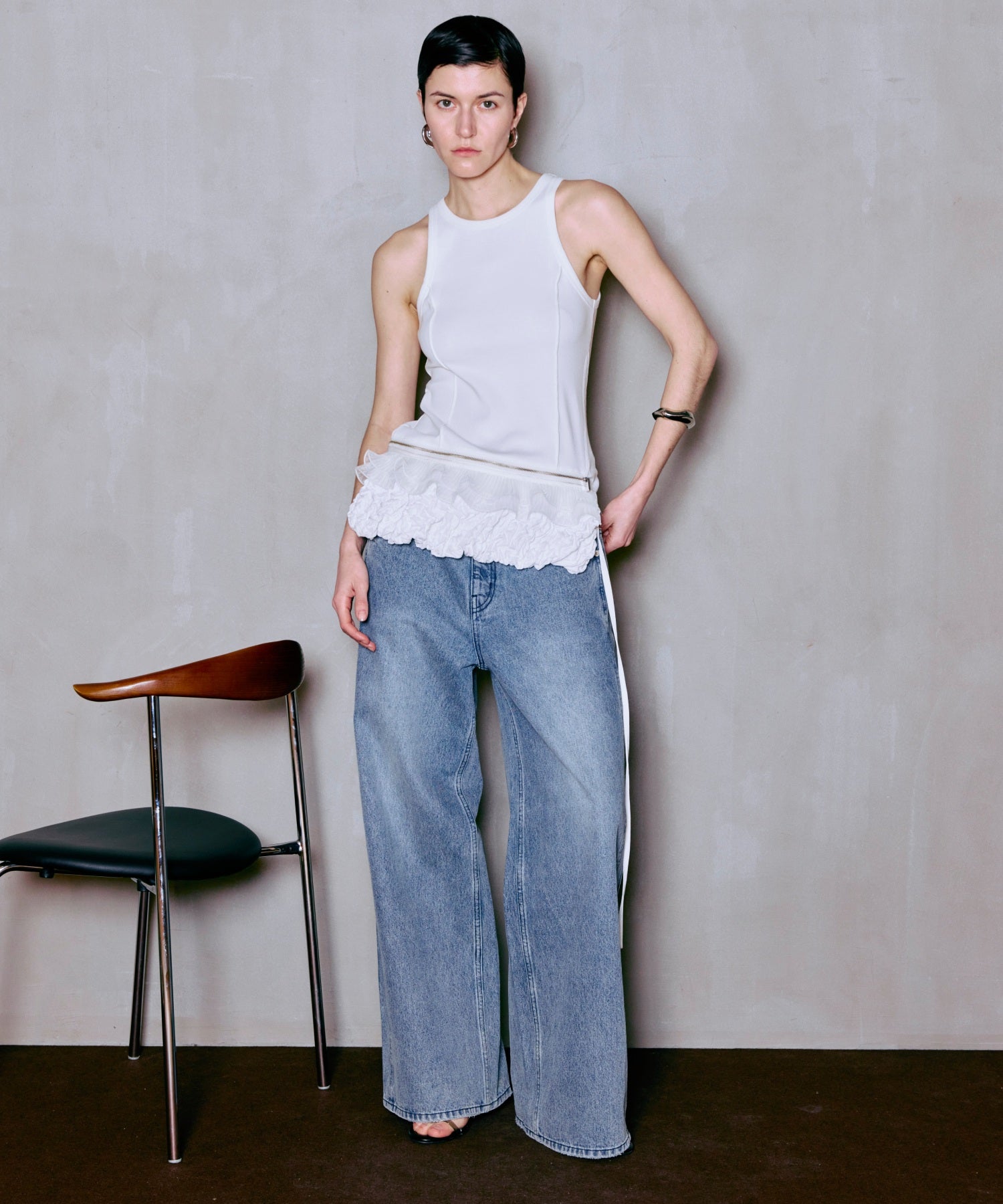 【PRE-ORDER】2WAY Balloon Peplum Tank Top