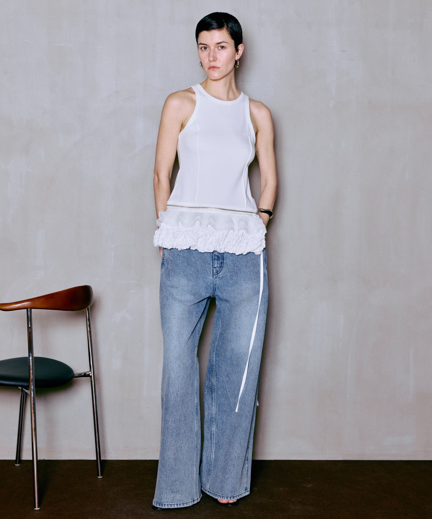 2WAY Balloon Peplum Tank Top