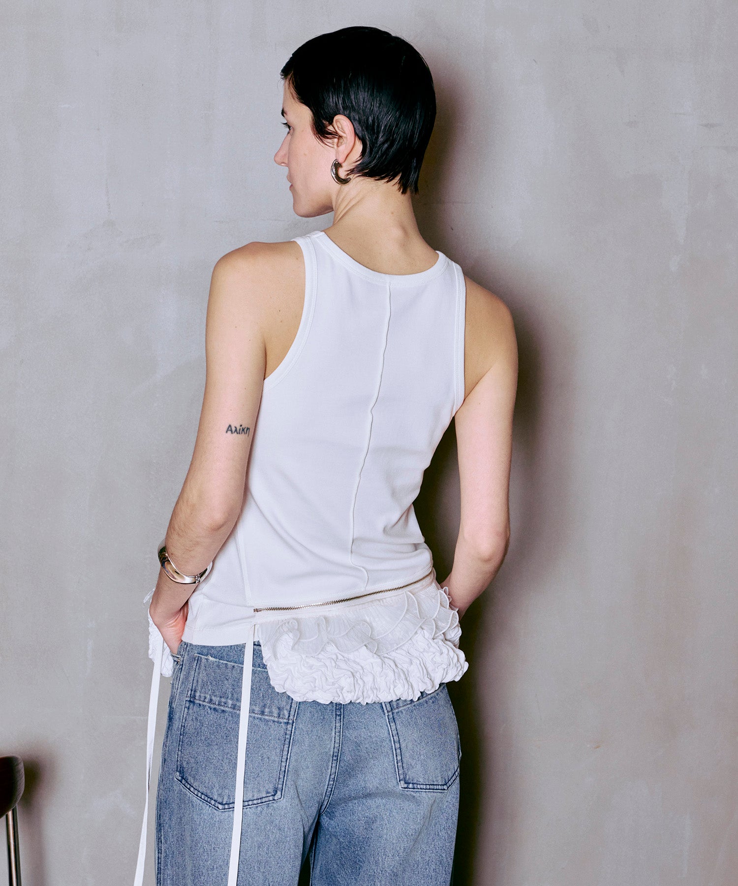 【PRE-ORDER】2WAY Balloon Peplum Tank Top