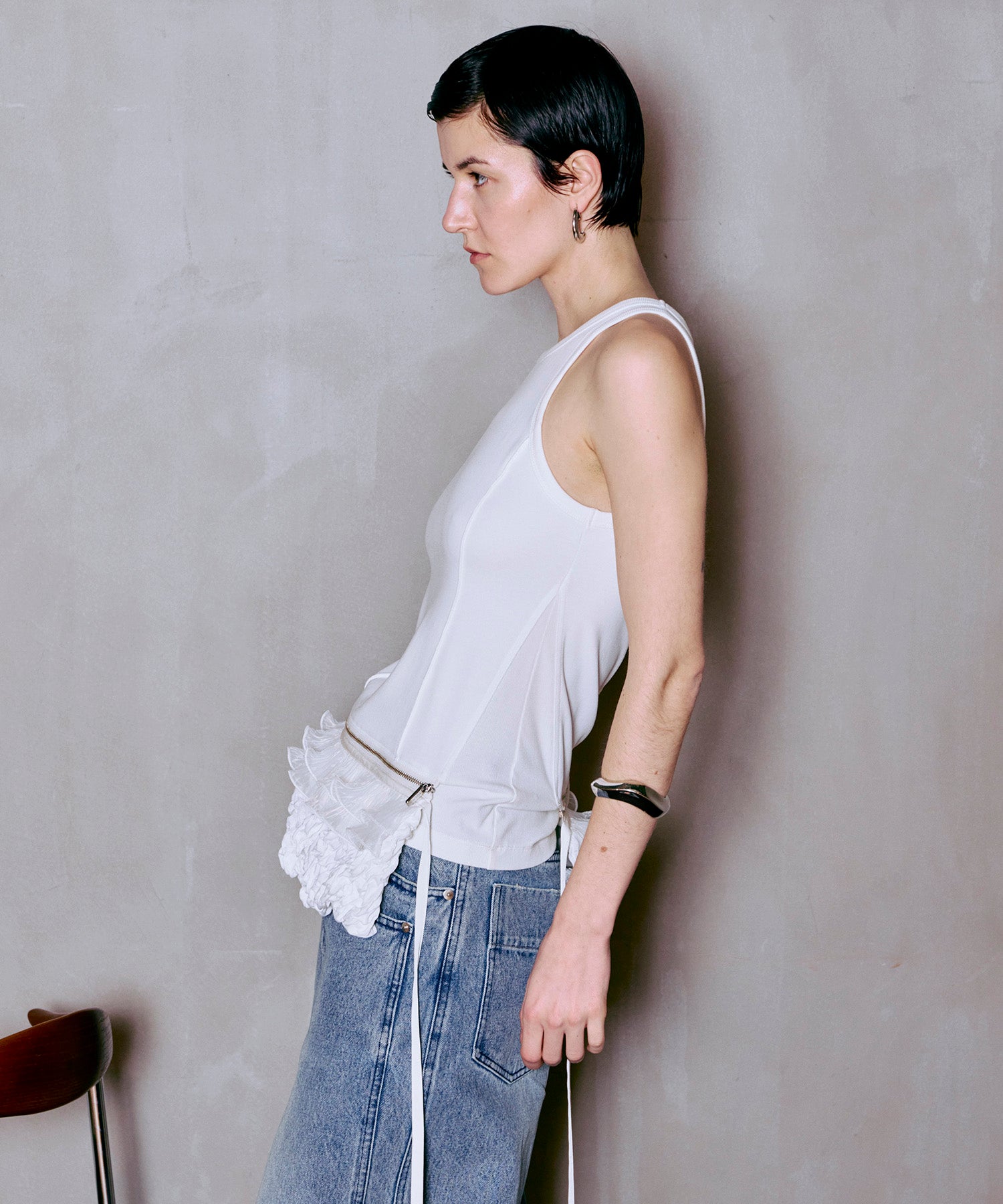【PRE-ORDER】2WAY Balloon Peplum Tank Top