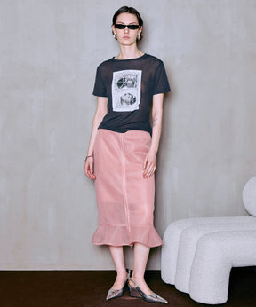 [2026Summer PRE-ORDER] Sheer Bonded Ruffle Skirt