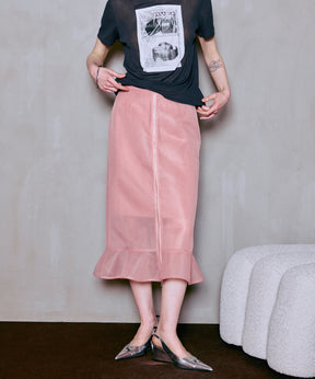 [2026Summer PRE-ORDER] Sheer Bonded Ruffle Skirt