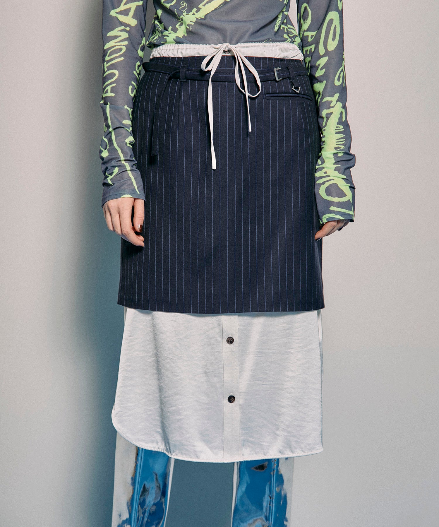 メゾンスペシャルMAISON SPECIAL: Shirt Layered Mini Skirt