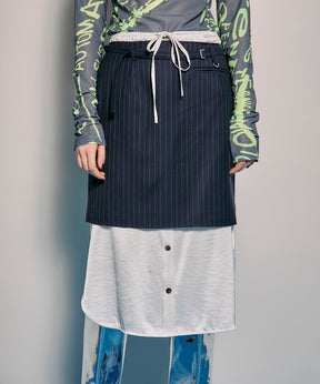 【SALE】Shirt Layered Mini Skirt