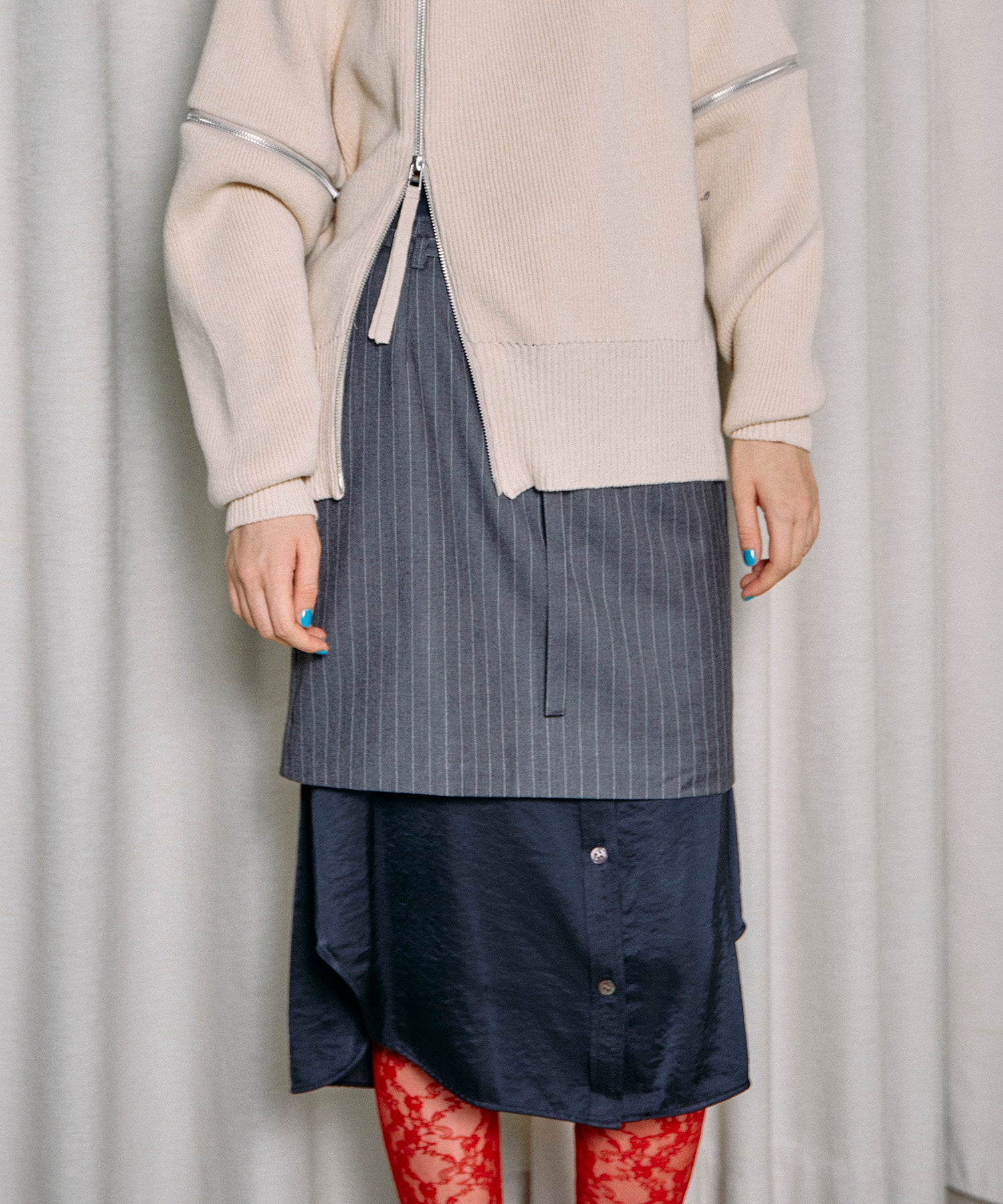メゾンスペシャルMAISON SPECIAL: Shirt Layered Mini Skirt