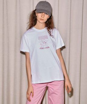 【GANNI】Basic Jersey Pink Bunny Relaxed T-shirt