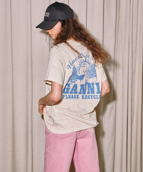【GANNI】Melange Dotted Cotton Relaxed T-shirt