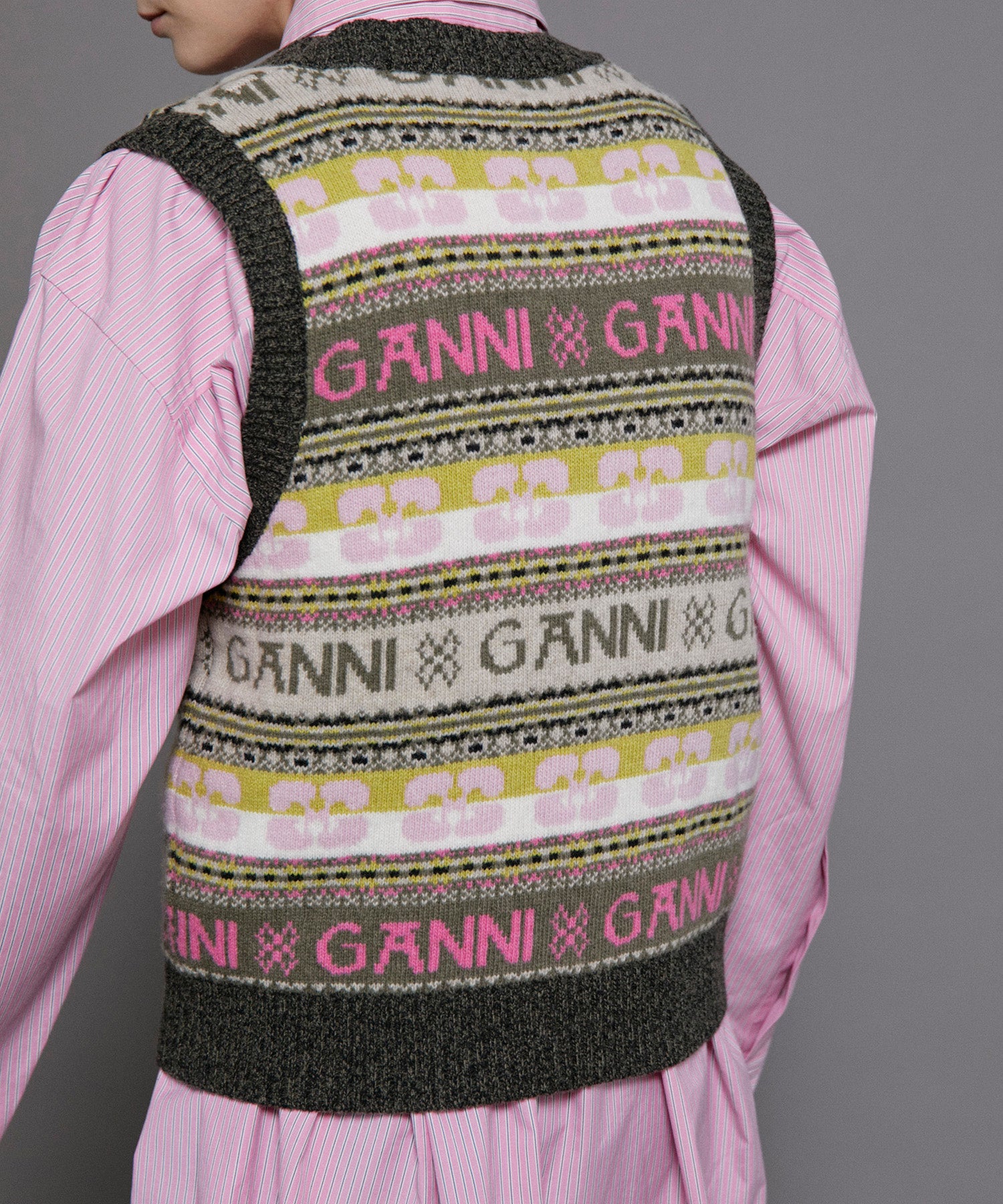 GANNI】Logo Wool Mix Vest