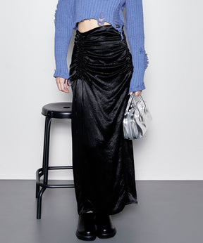 【PRE-ORDER】Satin Shirring Tight Skirt