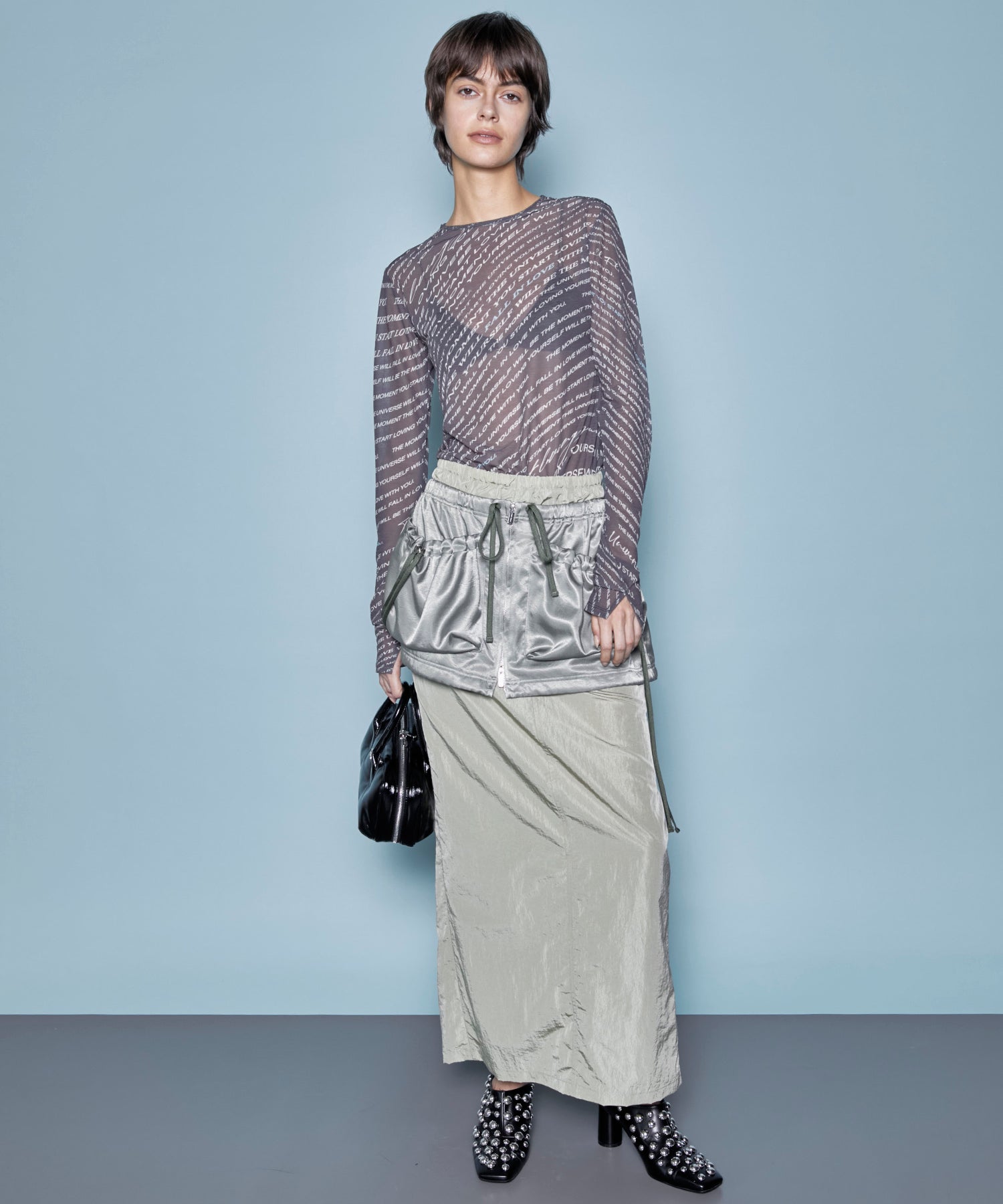 MaisonSpecial Pocket Layered Tight SkirtカラーBLACKブラック